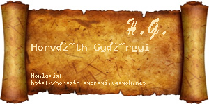 Horváth Györgyi névjegykártya